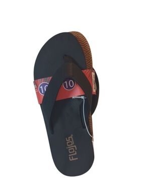 Flojos Men's Black Flip Flop Sandals Size 10 NWT